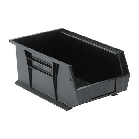 Quantum Storage Systems Hang & Stack Storage Bin, Polypropylene, Black, 6 in H, 8 1/4 in W, 13 5/8 in L QUS241BK