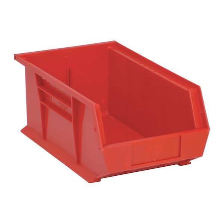 Quantum Storage Systems Hang & Stack Storage Bin, Polypropylene, Red, 6 in H, 8 1/4 in W, 13 5/8 in L QUS241RD