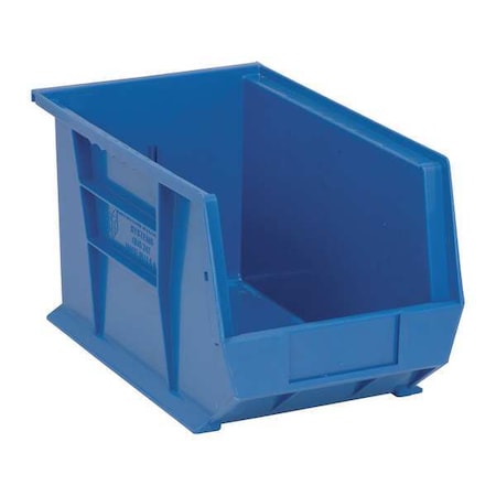 Quantum Storage Systems Hang & Stack Storage Bin, Polypropylene, Blue, 8 in H, 8 1/4 in W, 13 5/8 in L QUS242BL