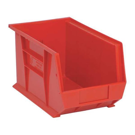 Quantum Storage Systems Hang & Stack Storage Bin, Polypropylene, Red, 8 in H, 8 1/4 in W, 13 5/8 in L QUS242RD