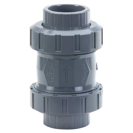 Georg Fischer 1-1/2" Threaded Socket PVC/EPDM Spring Check Valve 161562106