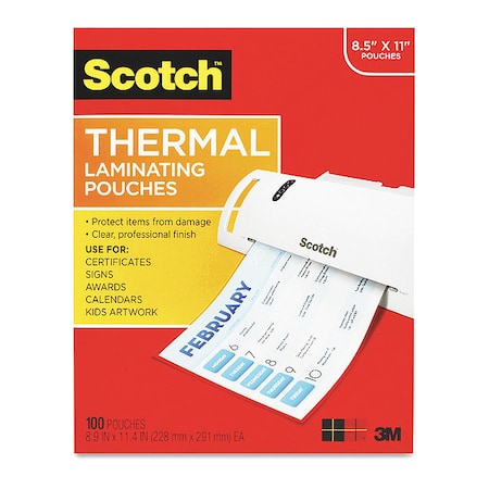 Scotch Pouch, Therml, 3Mil, Clr, PK100 TP3854100