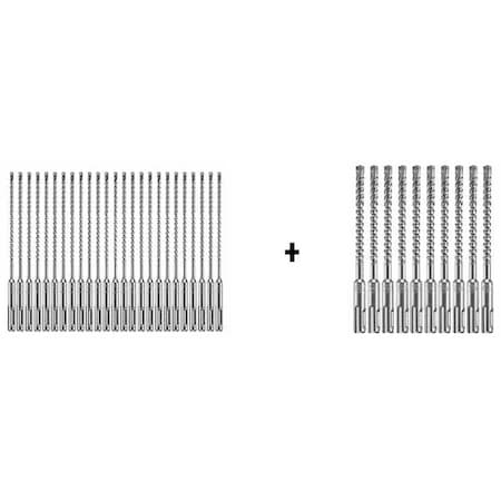 Bosch Hammer Drill Bit, SDS Plus, 3/16"x10", PK25 HCFC2014B25 + HCFC2041B10