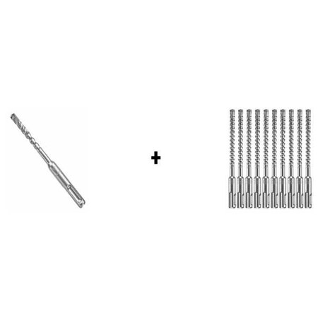 Bosch Hammer Drill Bit, SDS Plus, 1/4" x 2", PK25 HCFC2040B25 + HCFC2041B10