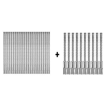Bosch Hammer Drill Bit, SDS Plus, 3/8"x10", PK25 HCFC2064B25 + HCFC2041B10