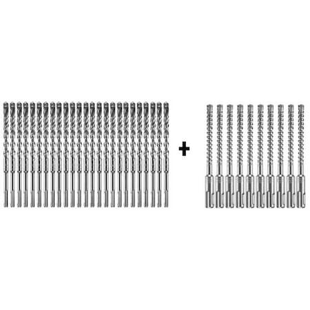 Bosch Hammer Drill Bit, SDS Plus, 1/2" x 4", PK25 HCFC2081B25 + HCFC2041B10