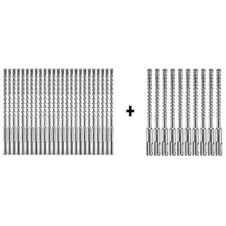 Bosch Hammer Drill Bit, SDS Plus, 5/16"x4", PK25 HCFC2051B25 + HCFC2041B10