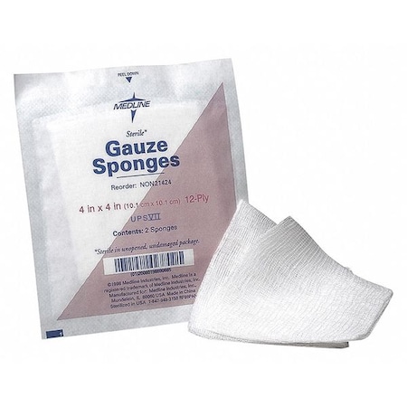 Medline Gauze, 12 Ply, 4"x4", PK50 NON21424