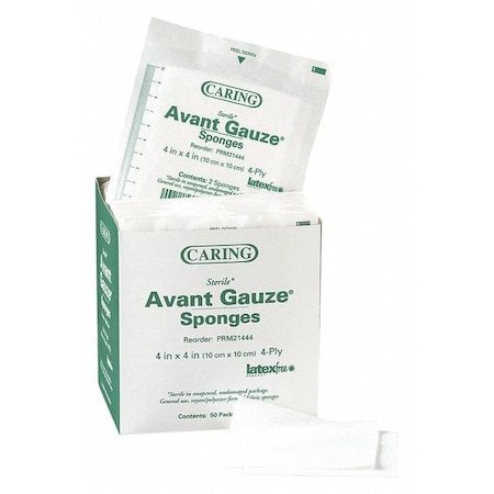 Medline Gauze, Non-Wvn, Cotton, 4"x4", PK50 PRM21444