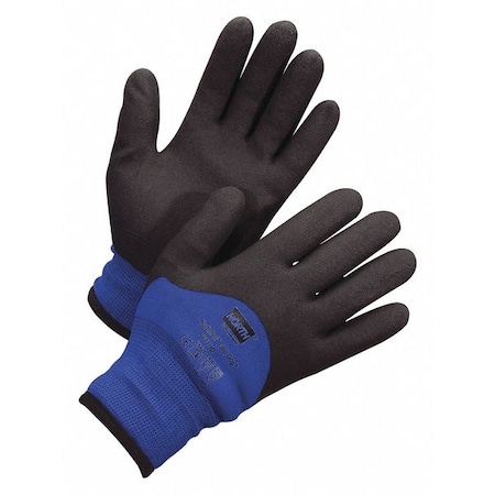 Honeywell North Coated Cold Grip Gloves, PVC Palm, Blue/Black NF11HD8M