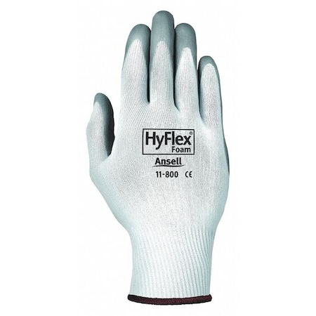 Ansell Coated Gloves, Nitrile, Palm, White, M 1 PR 118008