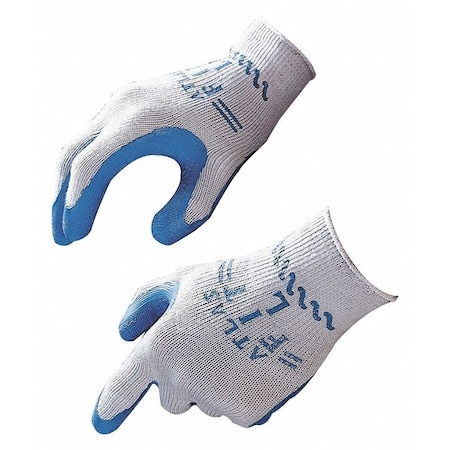 Best Coated Gloves, Natural Rubber, Palm, Blue, L 30009