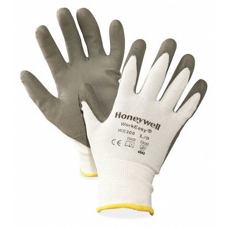 Honeywell North Cut Resistant Coated Gloves, 3 Cut Level, White/Gray, L WE300L