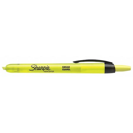 Sharpie Smear Grd Retractable Highlighter, PK12 28025