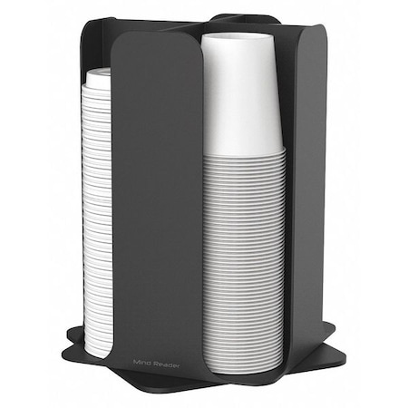 Mind Reader Cup/Lid Holder, 4-Compartment, Blk CDISPBLK