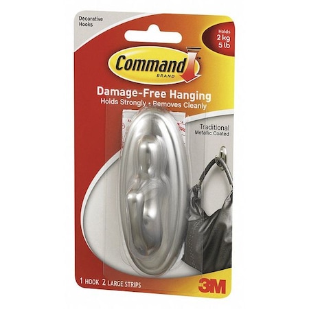 Command Hook, Command, L, Brush Nickle 17053BNES