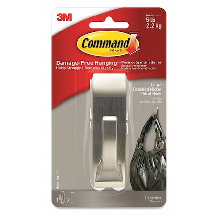 Command Hook, Nickel, Brushed, L MR03BNES