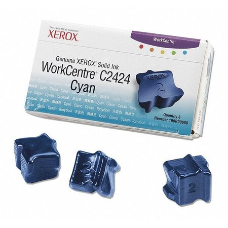 Xerox Solid Ink Stick, Wrkcntr C2424, Cyan, PK3 108R00660