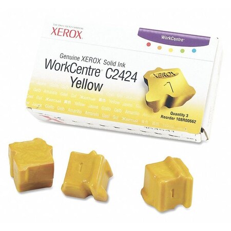 Xerox Solid Ink Stick, Wrkcntr C2424, Yllw, PK3 108R00662