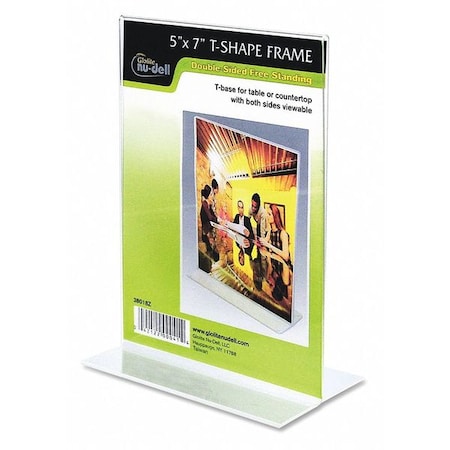 Nudell Double-Sided Sign Holder, 5"x7", Clr 38018Z