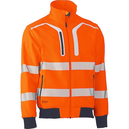 Bisley Hi-Vis Softshell Jacket, Polyester, Class 3 R, Hi-Vis Orange, 2XL 333M6979T-OR/2XL