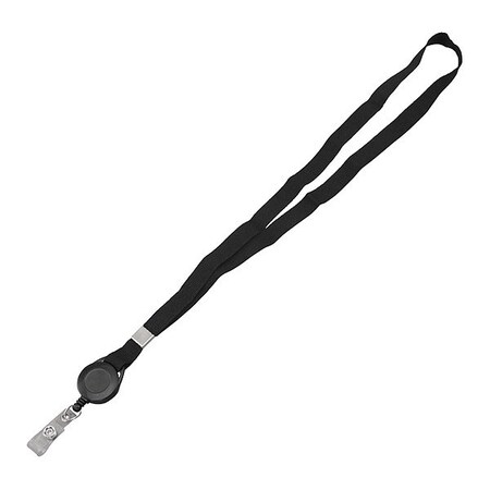 Advantus 97132 Badge Reels w/Lanyard, 30-Inch Extension, 36-Inch L, 12/PK, Black
