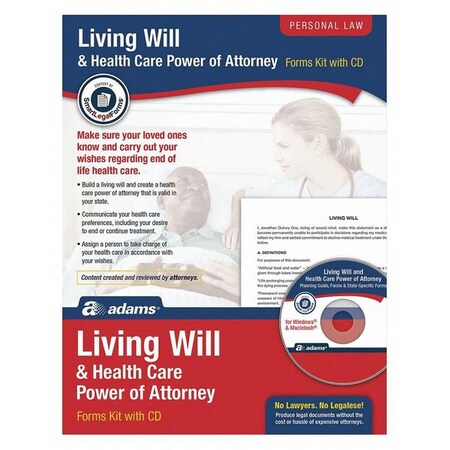 Adams Business Forms Kit, Living Will/Power Attorney, Form K306