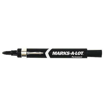 Avery Black Marker, Perm, Lrg, Clip, Bullet, PK12, 12 PK 24878