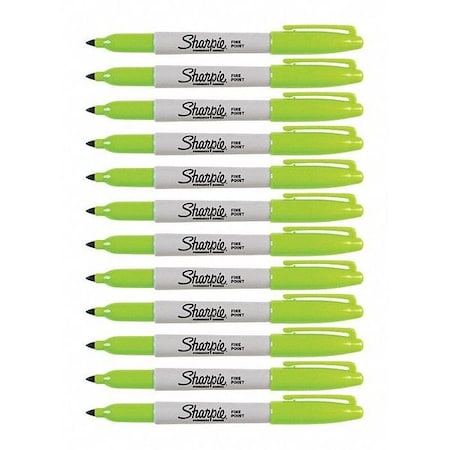 Rubbermaid Commercial Lime Markers, Sharpie Fn Le Upc, PK12, 12 PK 30129BX