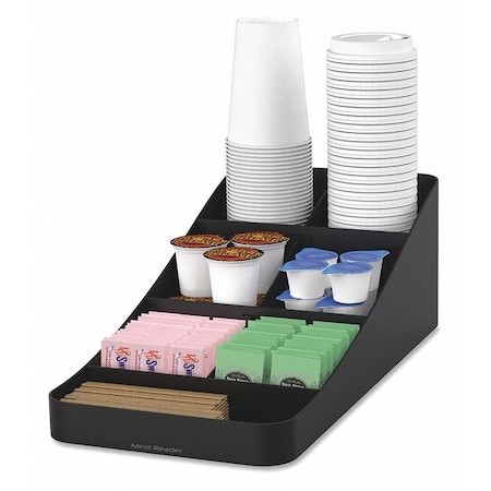 Mind Reader Coffee Organizer, 7 Condiment COMP7BLK