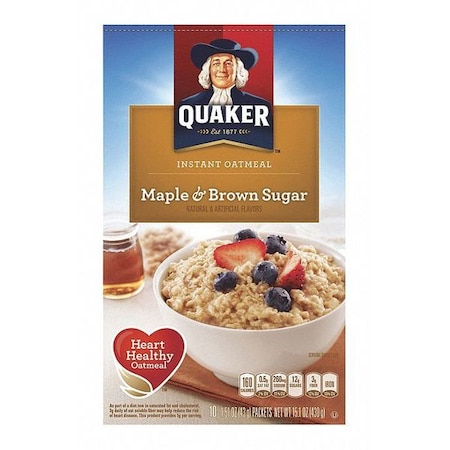 Quaker Oats Quaker Instant Oatmeal, Maple, 10 PK 01190
