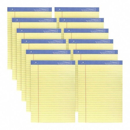 Sparco Pad, Legal, 8.5"x11.75", 50Sh, Canary, PK12 1011PK