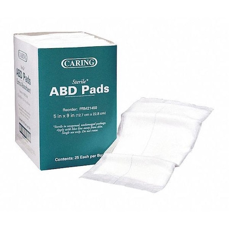 Medline Pads, Sterile, Abdominal, 5x9, PK25 PRM21450