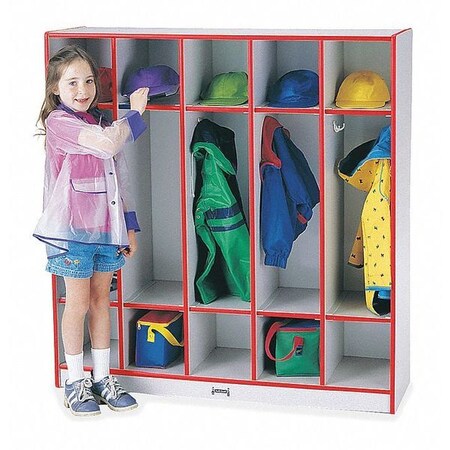 Rainbow Accents Locker, Coat, 5 Section, Red 2681JCWW008