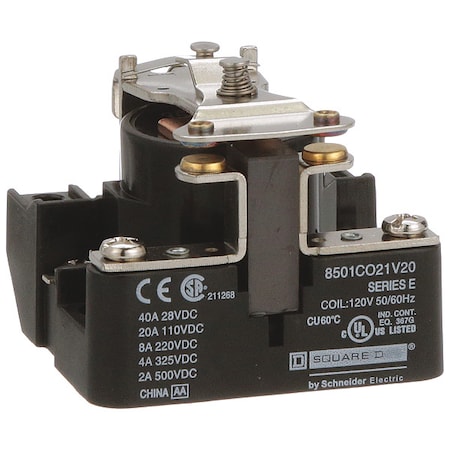 Square D Through Panel, Enclosed Power Relay, Square, 20 A, 4, Screw Clamp 8501CO21V20
