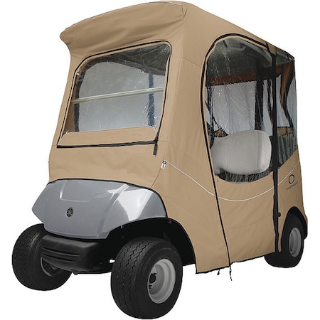Classic Accessories Golf Cart Enclosure, Short Roof, 2-person, Khaki 40-056-335801-00