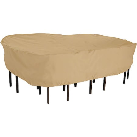 Classic Accessories Terrazzo Rect/Oval Table/Chair Set Cover, Medium, Sand, 90"x60" 58252-EC
