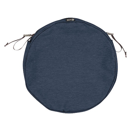 Classic Accessories Montlake Round Dining Seat Cushion Slipcover, Heather Indigo, 15"x15" 60-120-015501-RT