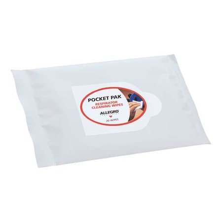 Allegro Industries Alcohol Respirator Cleaning Wipes, PK20 1001-20PP