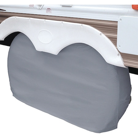 Classic Accessories Dual Axle Wheel RV Covers, Up To 27"D, Grey 80-107-021001-00
