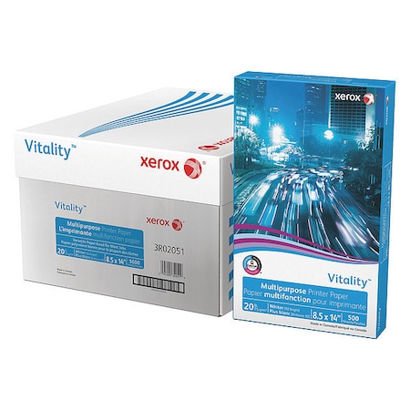 Xerox Paper, Copy, Vitality, 8.5"x14", PK10 3R02051CT