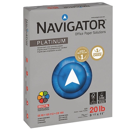 Navigator Paper, Platinum, 20#, 8.5"x11", PK10 NPL1120