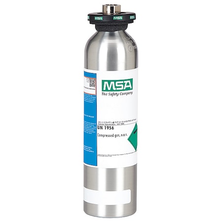 Msa Safety Calibration Gas, Chlorine, 34 L, RP Connection, +/-25% Accuracy, 500 psi Max. Pressure 711066