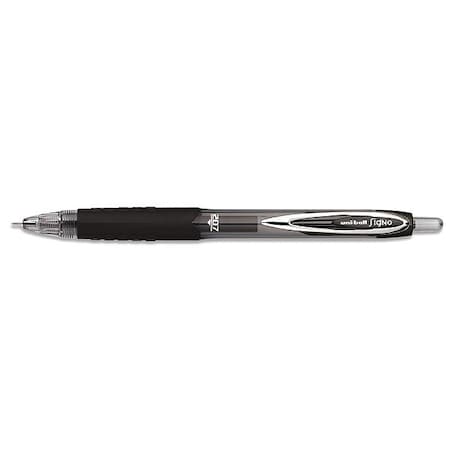 Uni-Ball Pen, 207, Needle, Rtrct, 0.7, Bk, PK12 UBC1736097DZ