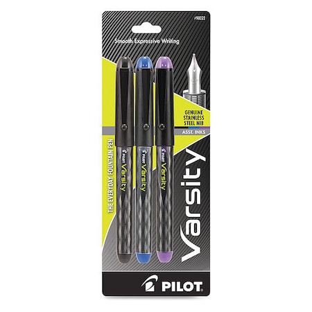 Pilot Pen, Fountain, Varsity, Med, PK3 90022