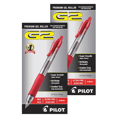 G2 Pen, Gel, G2, Ultra Fine, Rd, PK24 31279BD