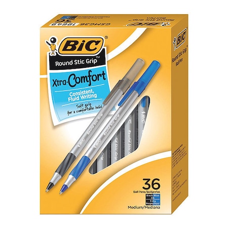 Bic Pen, Roundstic, Grip, Ast, PK36 GSMG361AST