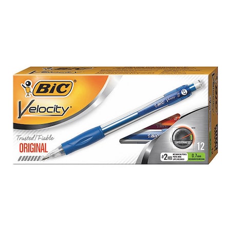 Bic Pencil, Velocity, 0.7Mm, Be, Dz, PK12 MV711BK