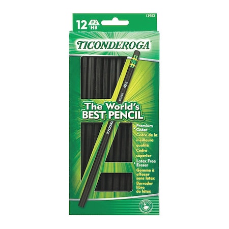 Ticonderoga Pencil, Wooden, #2Hb, Blk, 12Ct 13953