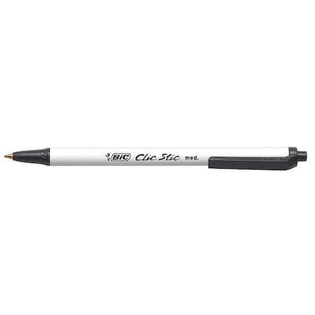 Bic Pen, Clicstic, Bp, Rt, Med, Bk, PK12 CSM11BK